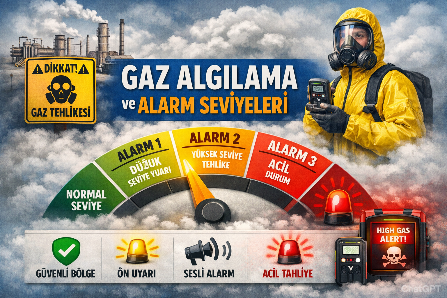 Gaz Alarm Sistemlerinde Alarm Seviyeleri ve Anlamları